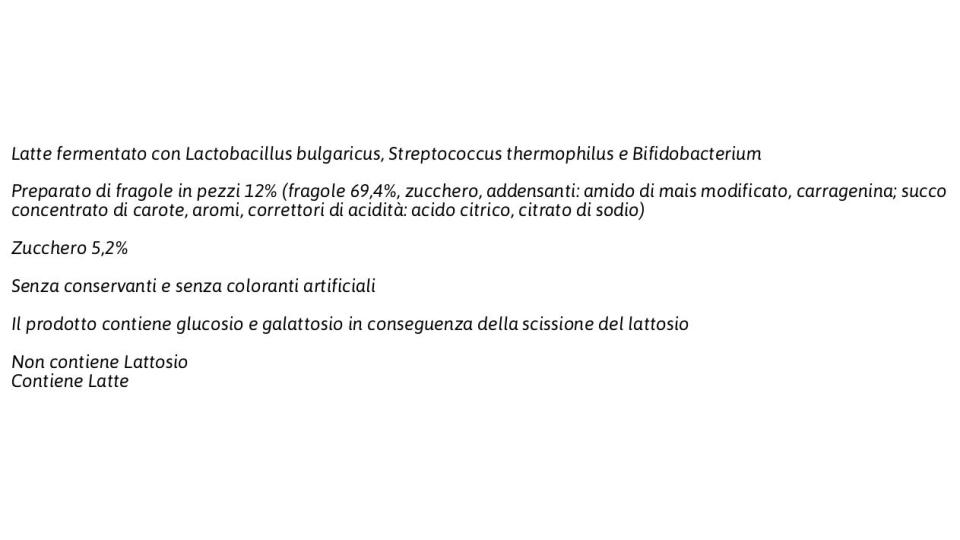 Senza Lattosio Fragola in Pezzi
