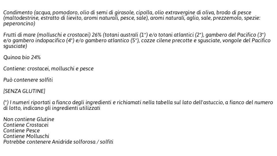I Condipresto Quinoa ai Frutti di Mare
