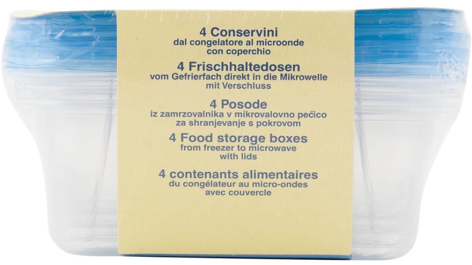 Contenitori Rettangolari con Coperchio Frigo/microonde