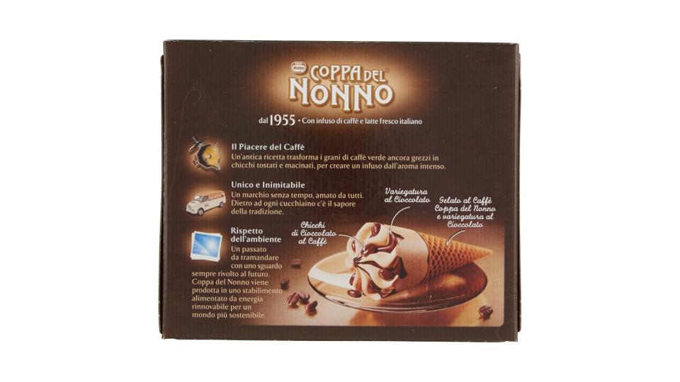 Coppa del Nonno Cono Gelato al Caffè con Infuso di Caffè e Variegatura al Cioccolato 6 Coni