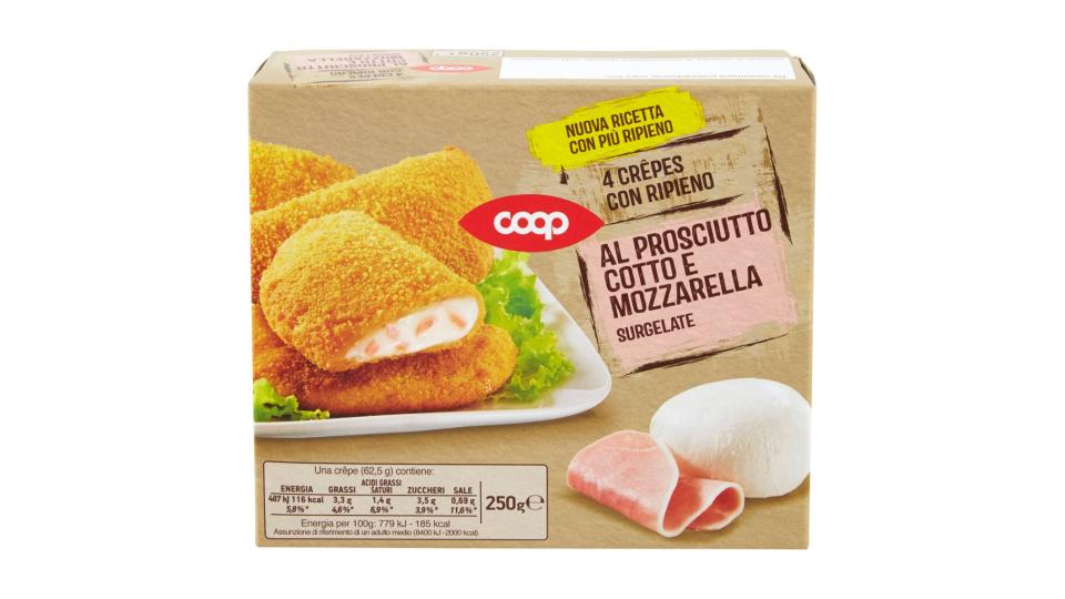 4 Crêpes con Ripieno al Prosciutto Cotto e Mozzarella Surgelate 4 x 62,5 g