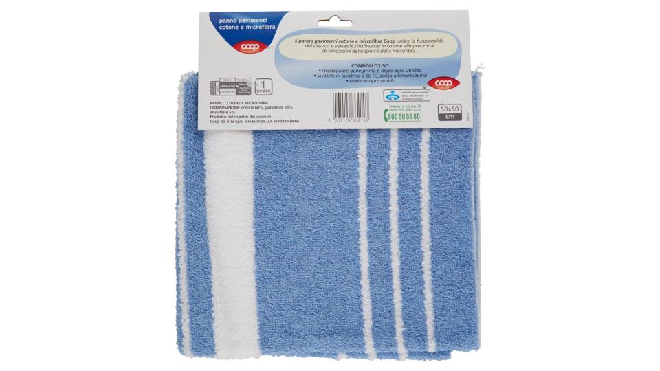 Panno Pavimenti Cotone e Microfibra 50x50 Cm 1 Pz