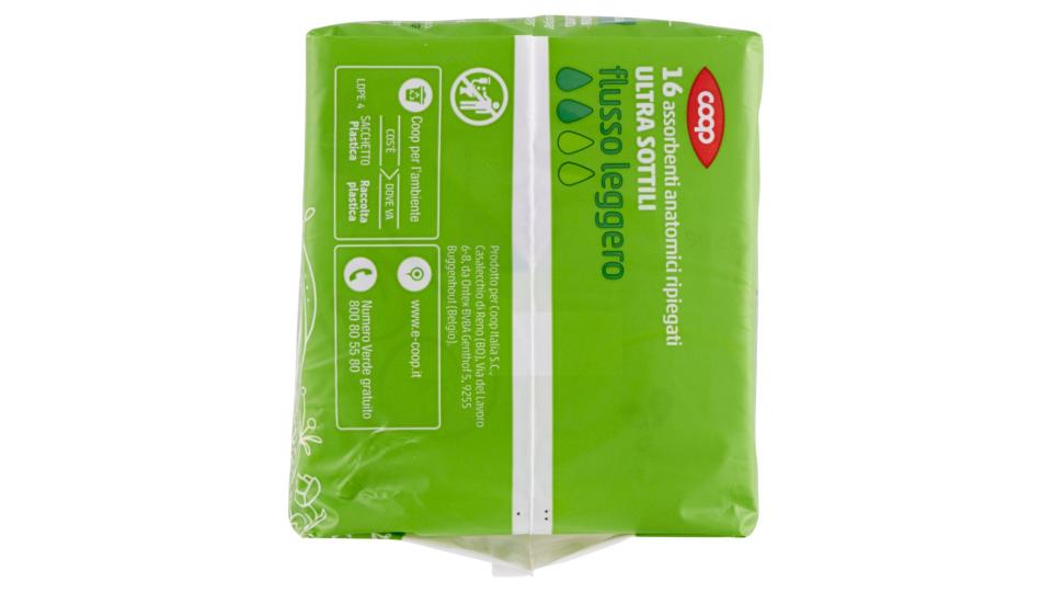 Assorbenti Anatomici Ripiegati Ultra Sottili Flusso Leggero 16 Pz