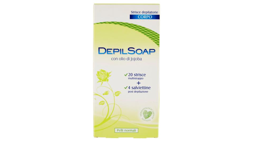 Strisce Depilatorie Corpo Pelli Normali 20 Strisce + 4 Salviettine