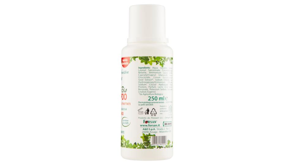 Ecobio Shampoo Capelli Normali e Trattati con Estratto Biologico di Semi di Lino