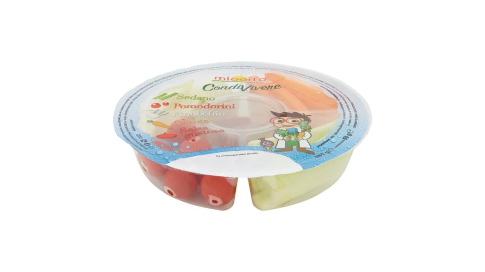 Condivivere Sedano, Pomodorini, Finocchio, Carota, Salsa Gustosa 350 g + Condimento 50 g