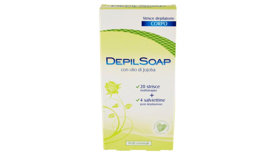 Strisce Depilatorie Corpo Pelli Normali 20 Strisce + 4 Salviettine