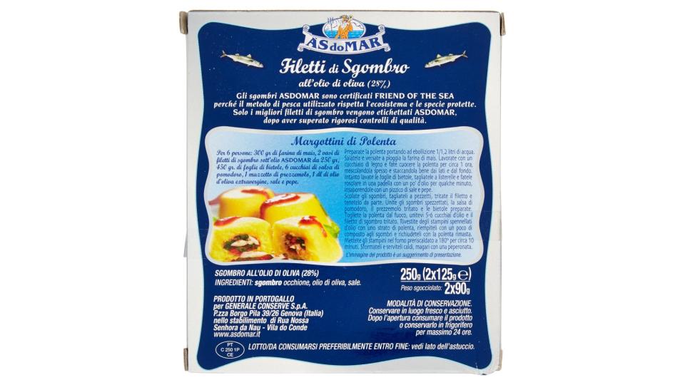 Filetti di Sgombro all'Olio di Oliva (28%)