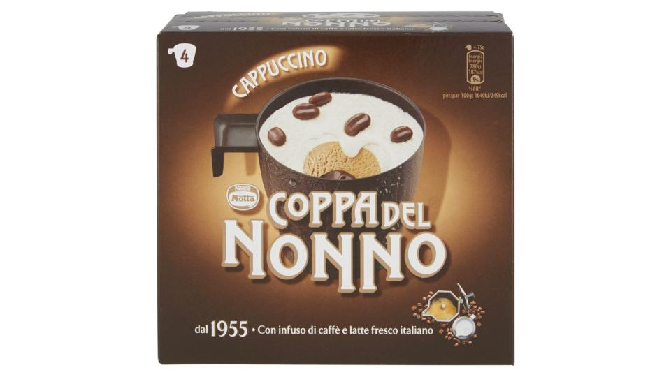 Coppa del Nonno Cappuccino Gelato alla Panna e al Caffè con Infuso di Caffè 4 Coppe