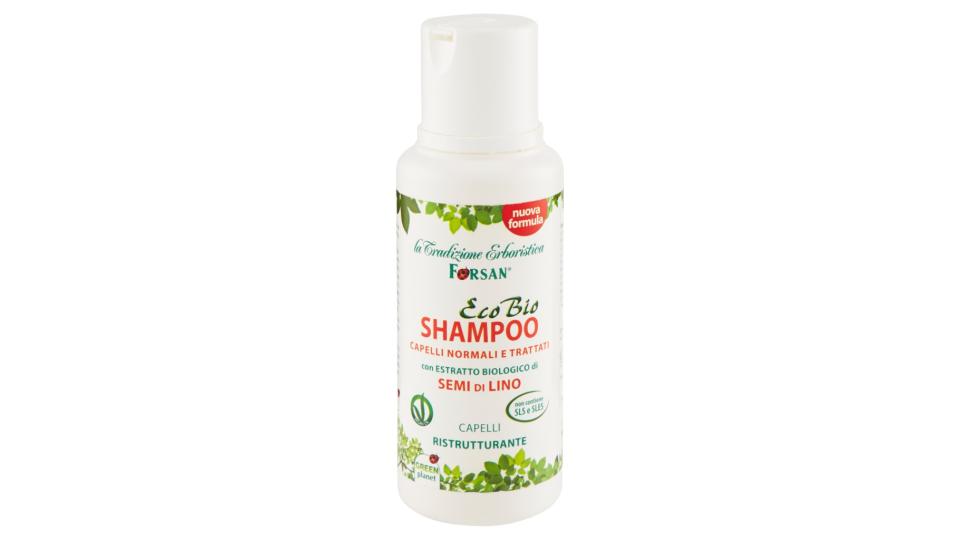 Ecobio Shampoo Capelli Normali e Trattati con Estratto Biologico di Semi di Lino