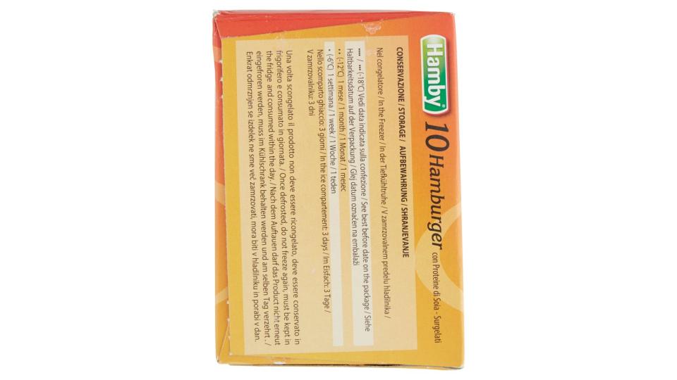 10 Hamburger Surgelati con Proteine di Soia 10 x 75 g