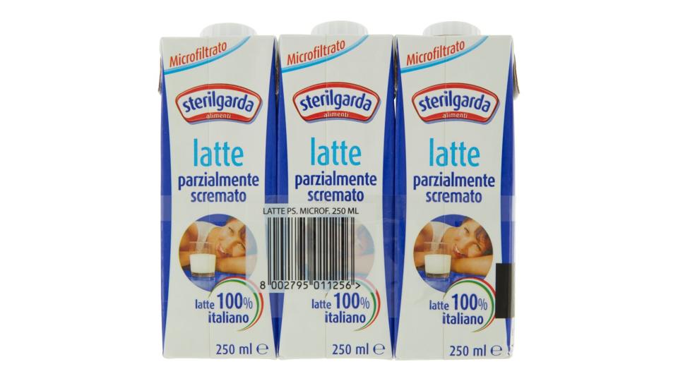 Latte Parzialmente Scremato Microfiltrato Uht a Lunga Conservazione 3 x 250 Ml