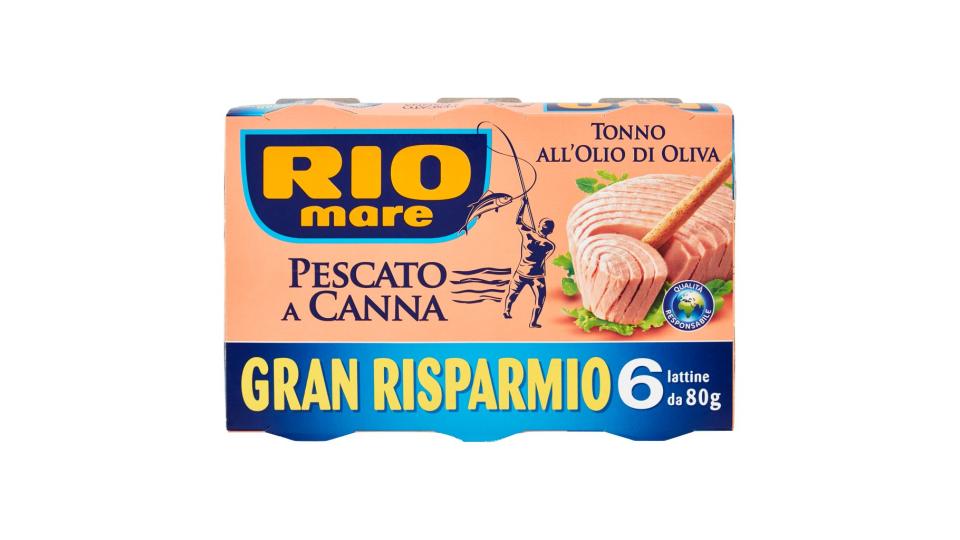 Pescato a Canna Tonno all'Olio di Oliva 6 x 80 g