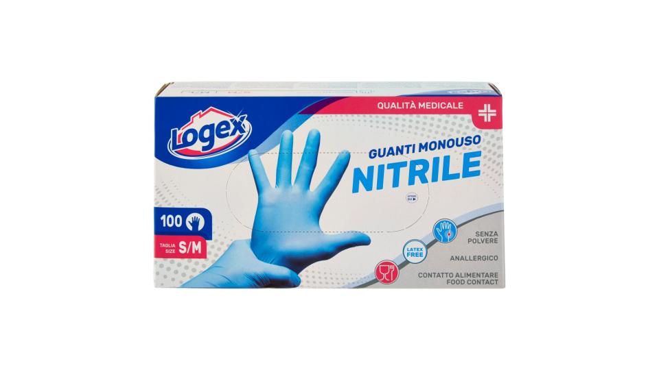 Guanti Monouso Nitrile Taglia S/m 100 Pz