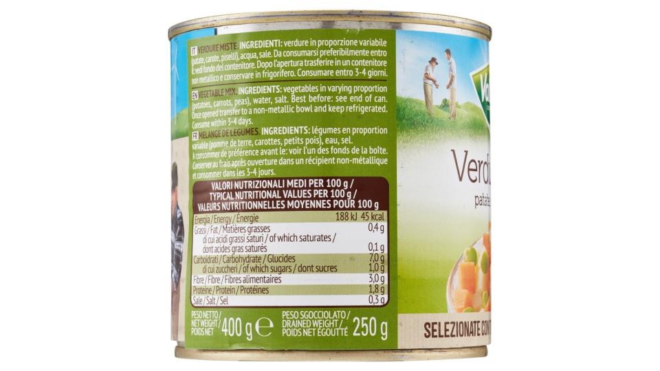 Verdure Miste Patate, Carote e Piselli