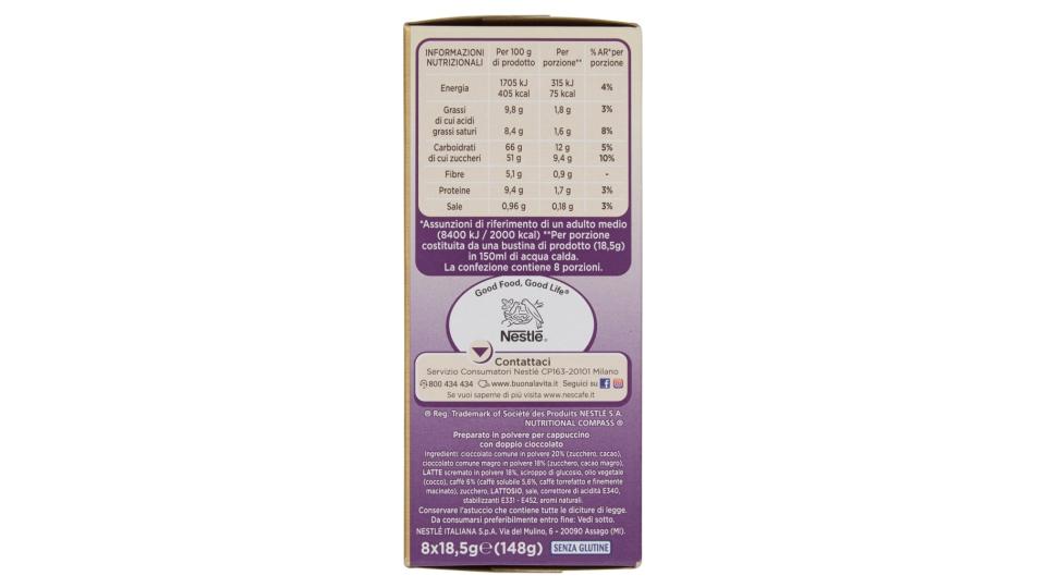 Gold Cappuccino Double Choco Preparato Solubile per Cappuccino Astuccio 8 Bustine