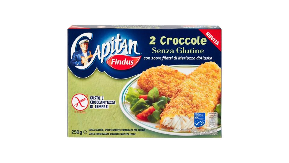 2 Croccole senza Glutine con 100% Filetti di Merluzzo d'Alaska