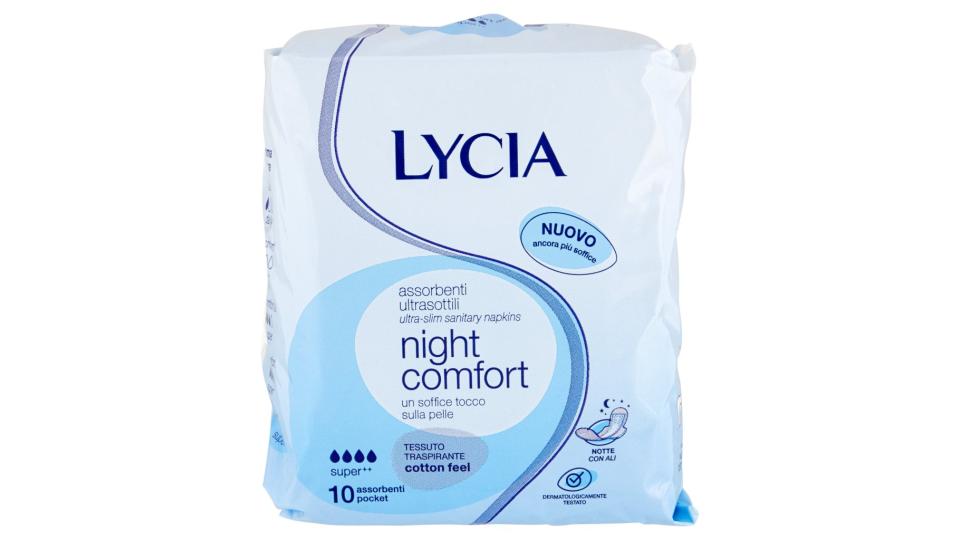Assorbenti Ultrasottili Night Comfort Notte con Ali 10 Pezzi