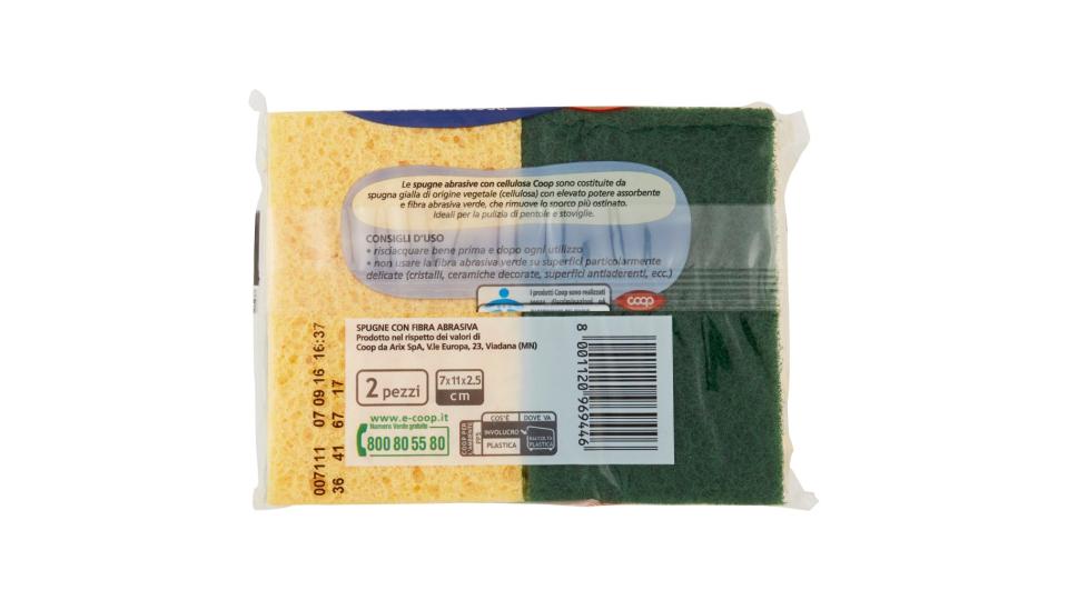 Spugne Abrasive con Cellulosa 7x11x2.5 Cm 2 Pz