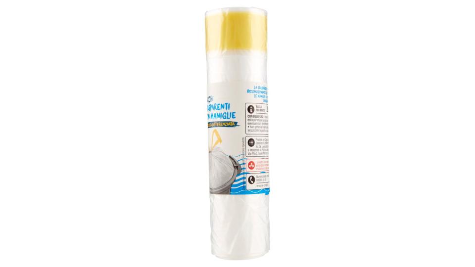 Sacchi Trasparenti con Maniglie Raccolta Differenziata 50x60 Cm 15 Pz