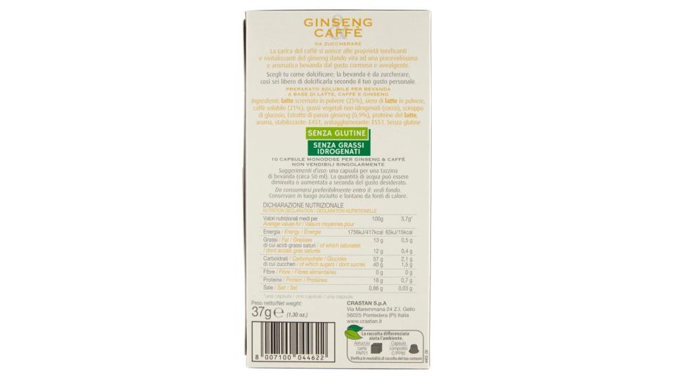 Ginseng & Caffè da Zuccherare Capsule Compatibili con Macchine Nespresso* 10 x 3,7 g